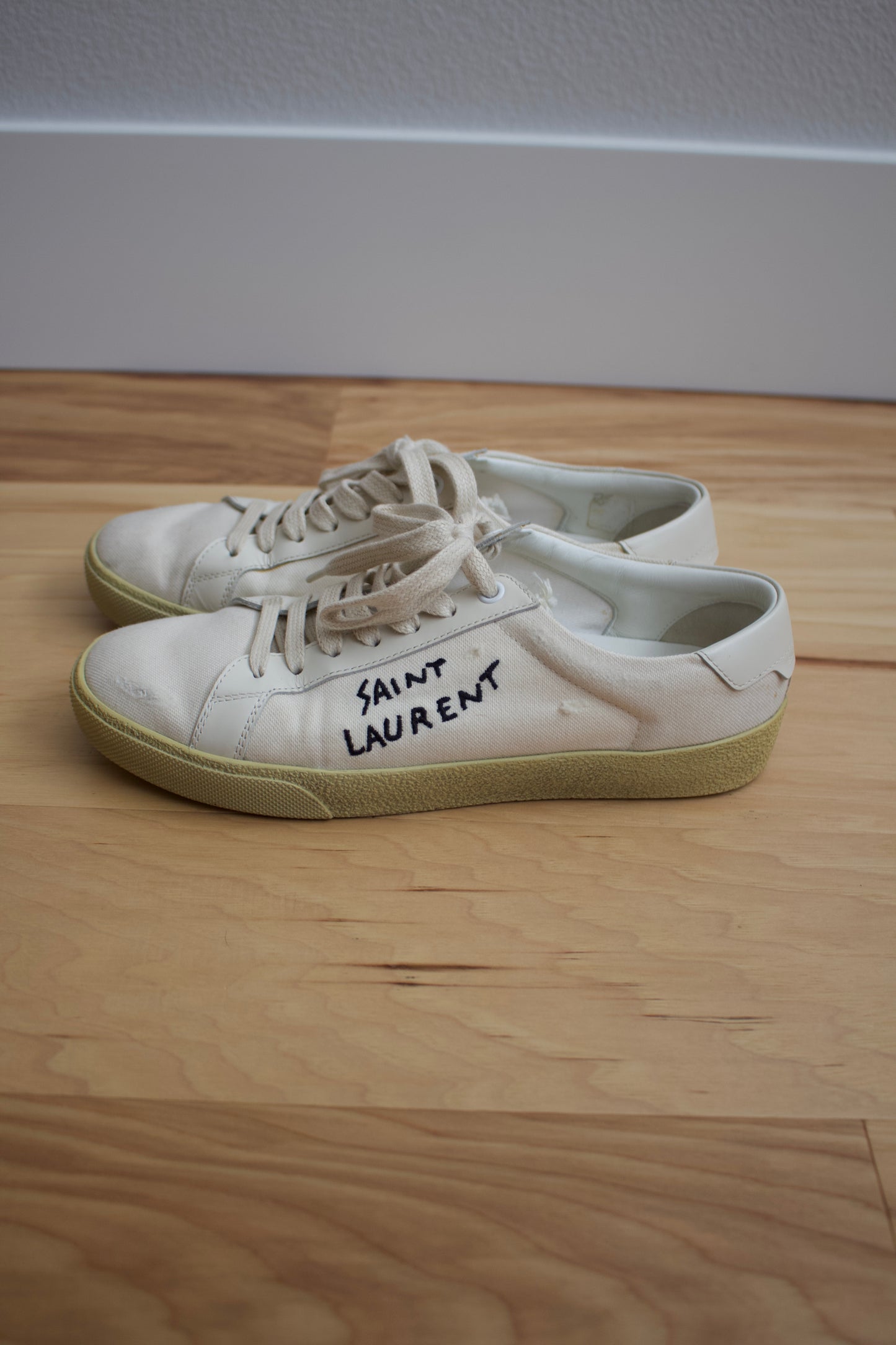 Saint Laurent Court Classic Distressed Sneakers
