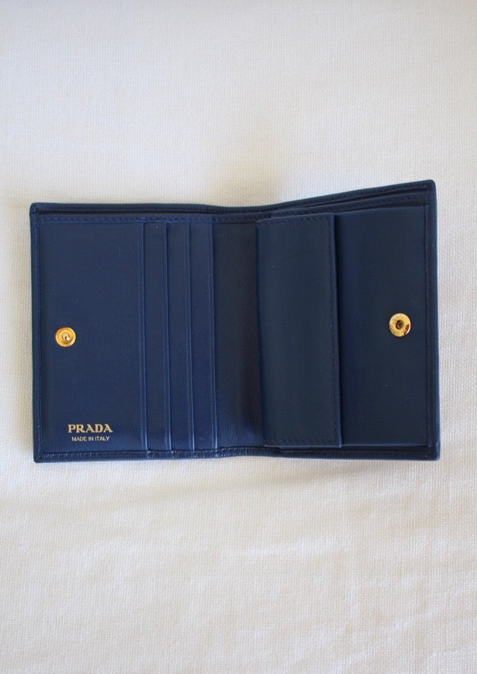 Prada Tri-Fold Leather Wallet