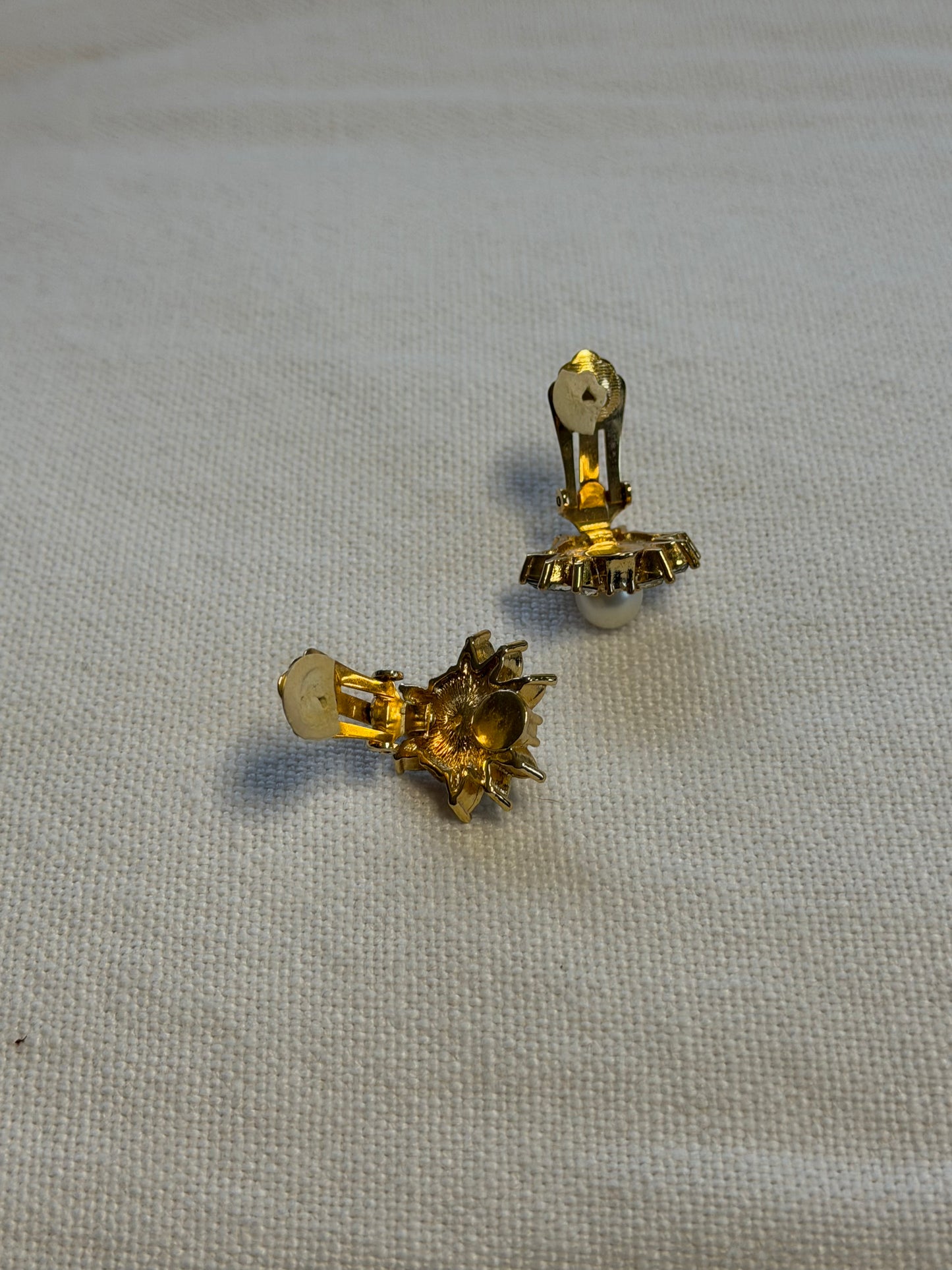 Christian Dior Pearl Starburst Clip-On Earrings