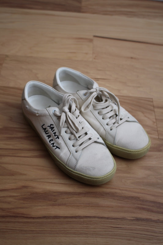 Saint Laurent Court Classic Distressed Sneakers