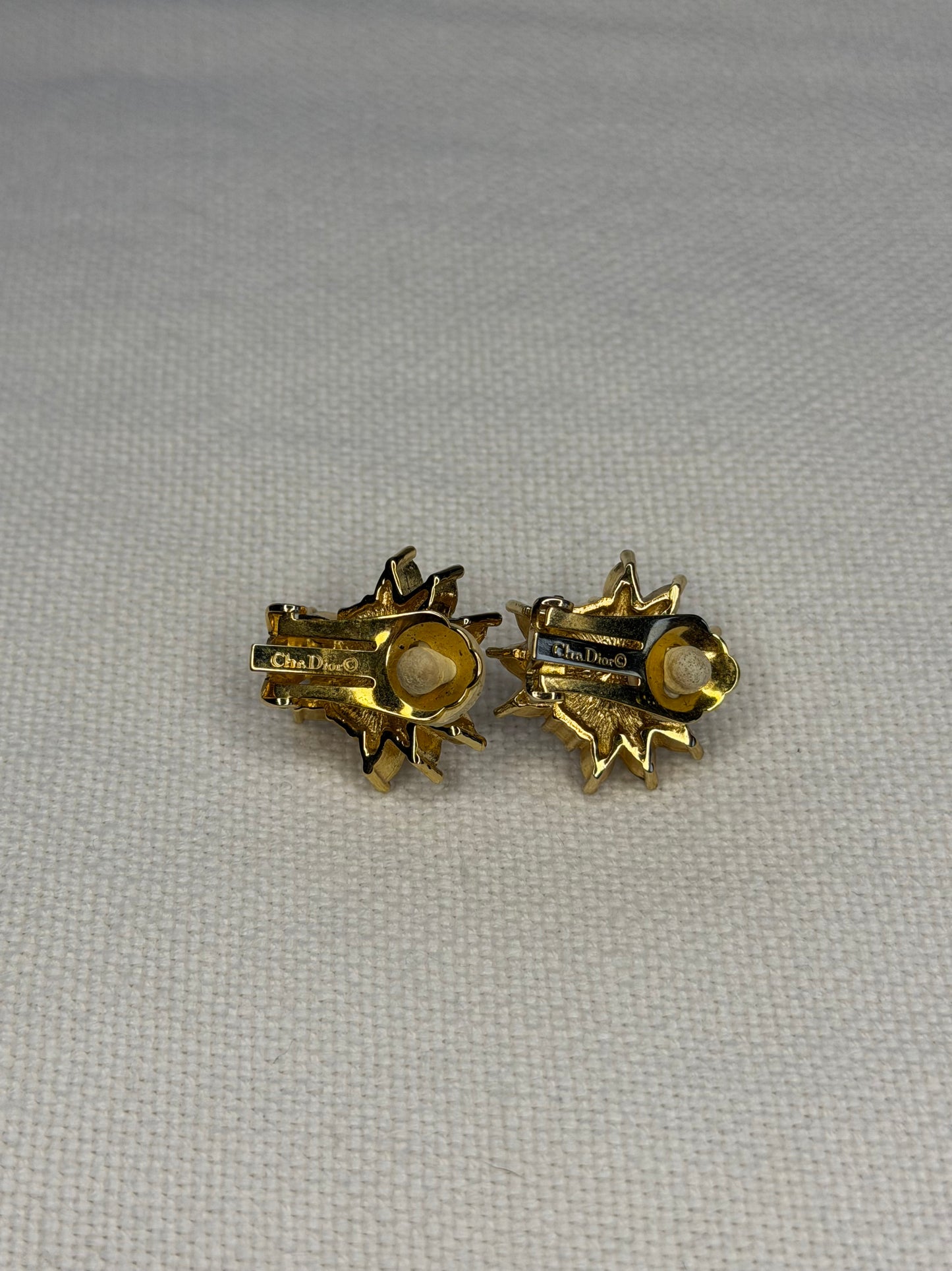 Christian Dior Pearl Starburst Clip-On Earrings