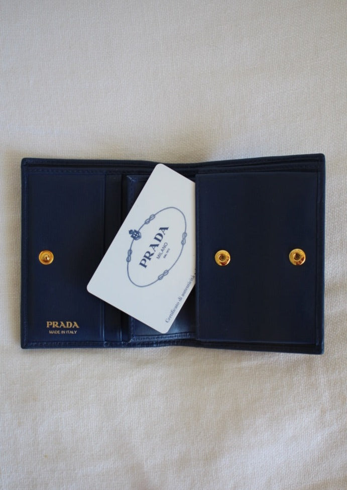 Prada Tri-Fold Leather Wallet