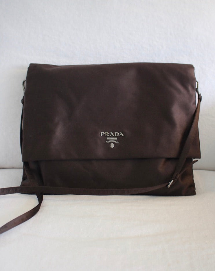 Prada Satin Messenger Flap Bag