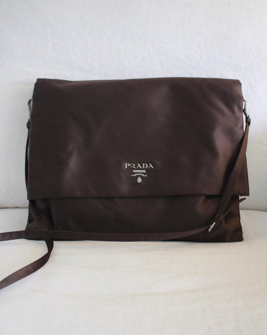 Prada Satin Messenger Flap Bag